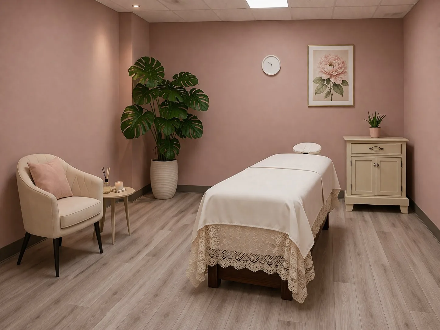 Clean, comfortable massage room at Sunshine Massage Spa in Mesquite NV