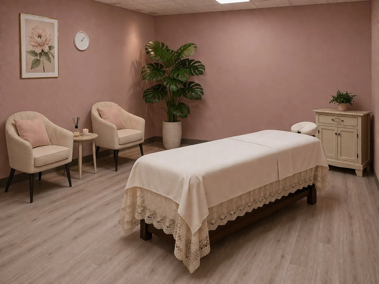 Clean comfortable massage room at Sunshine Massage Spa in Mesquite NV